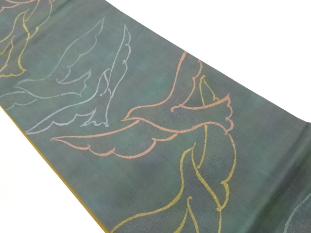 JAPANESE KIMONO / FUKURO OBI / WOVEN BIRD 